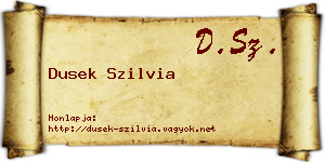 Dusek Szilvia névjegykártya