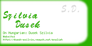 szilvia dusek business card